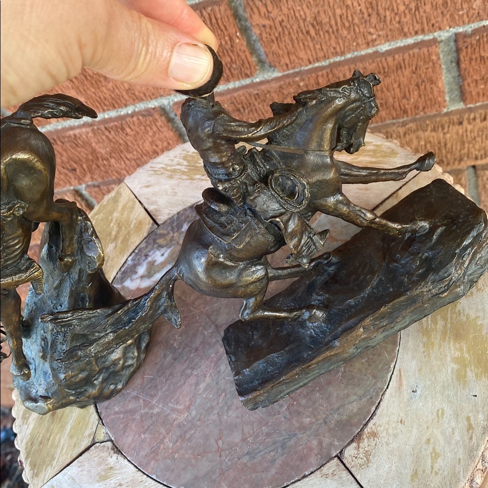 🐎FRANKLIN MINT Remington “The Mountain Man” &”THE COWBOY”Bronze Sculpture 🐎1988 - Picture 5 of 15